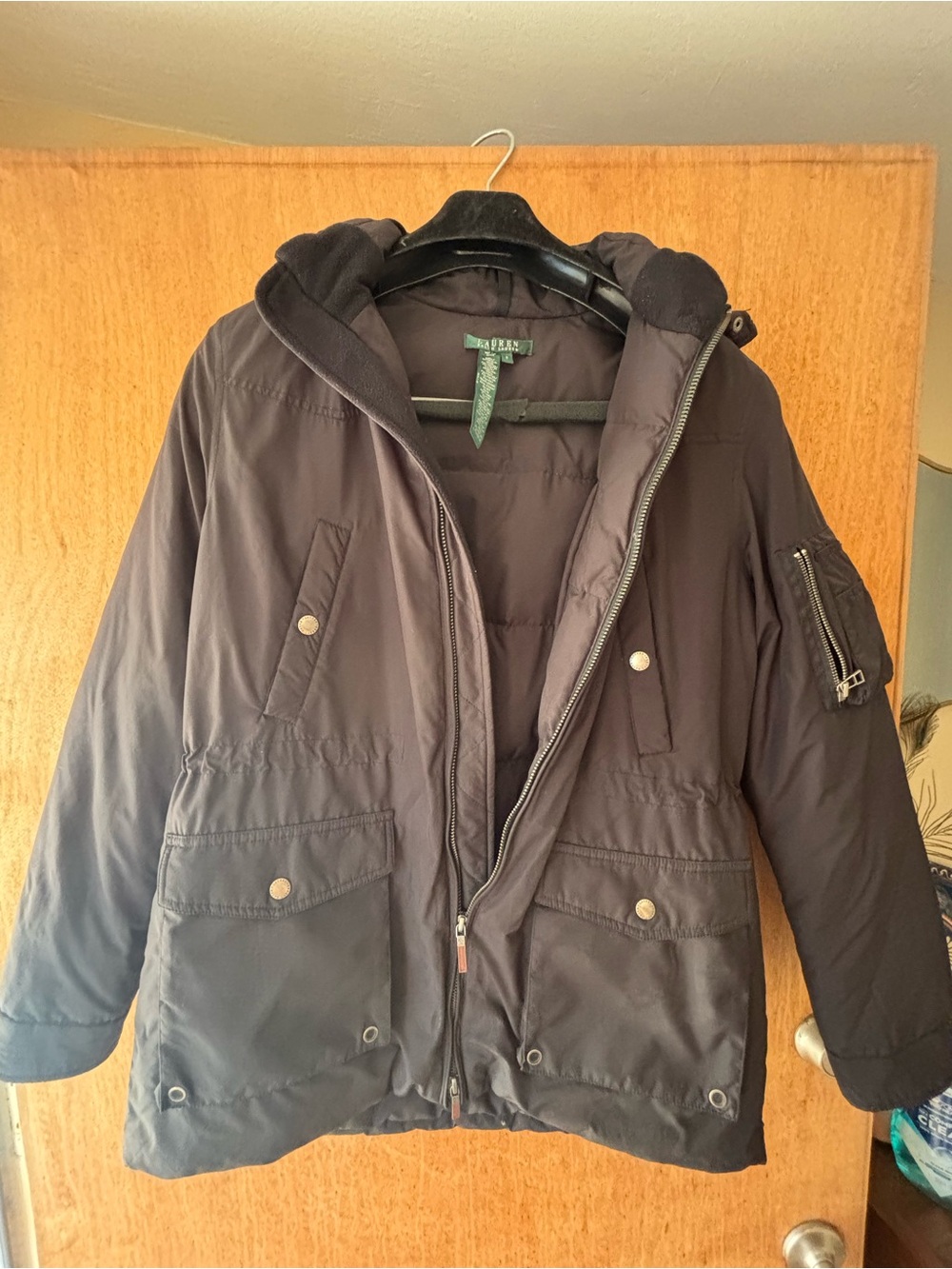 Women’s Ralph Lauren Black Hooded Puffer Jacket